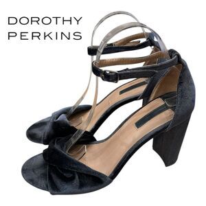 Dorothy Perkins UK Shani Grey Velvet Heels Sandals 39